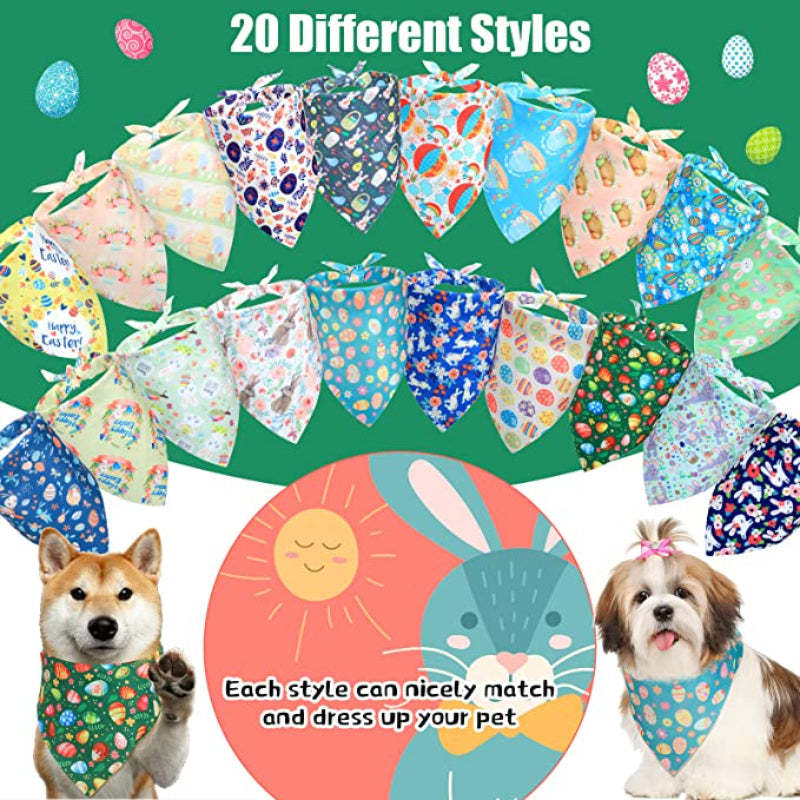 Dog Bandana Scarf Accessory For Easter Spring Summer-Paw Print Pad
