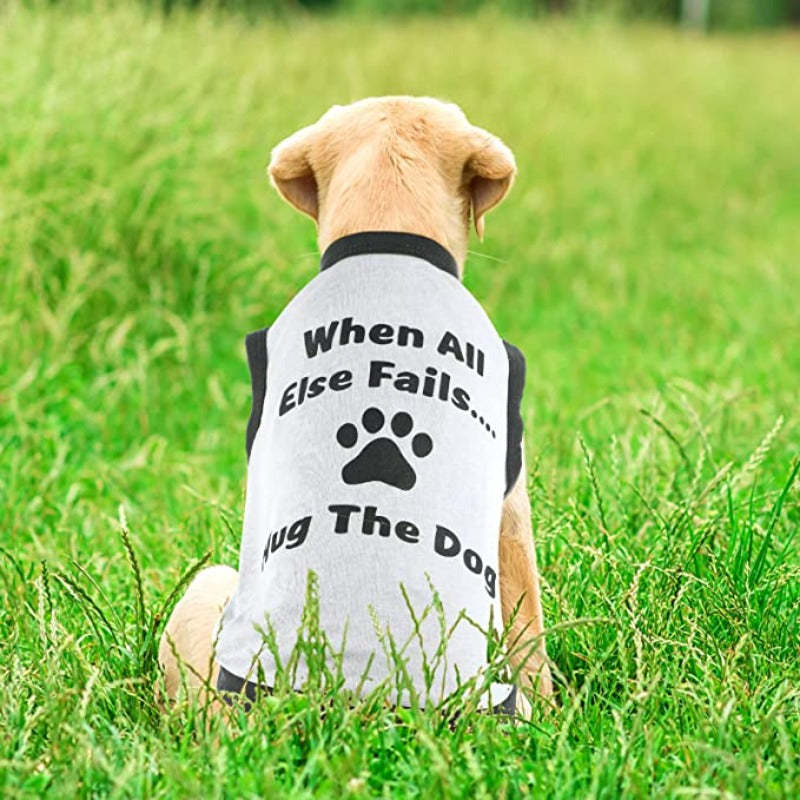 8 Pieces Dog Shirts Printed Clothes With Funny Letters Stylish Outfit