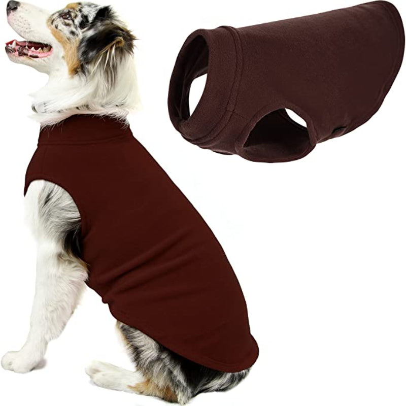 Stretch Fleece Vest Dog Sweater Warm Pullover Fleece Dog Jacket Winter Dog Clothes-Paw Print Pad