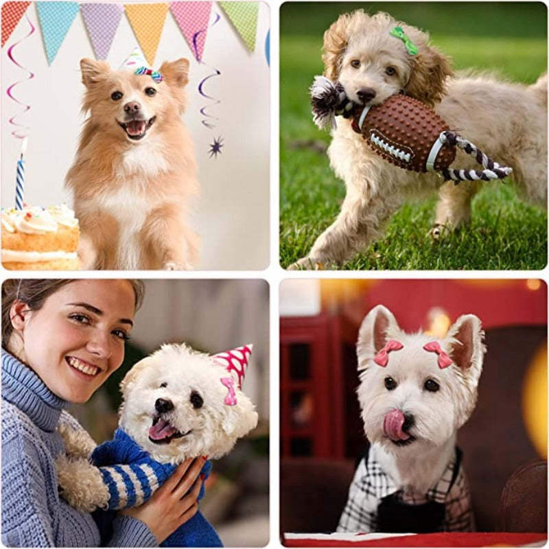 100PCS Dog Hair Clips, Puppy Bows For Small Dog, Holiday Handmade Dog Bows Pet Grooming Accessories For Doggies Poodle Teddy Shih Tzu (50 Pairs)-Paw Print Pad