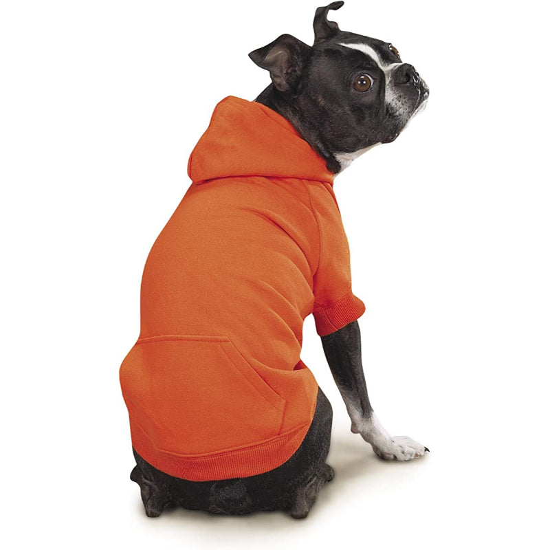 Vibrant Orange Basic Hoodie For Dogs-Paw Print Pad