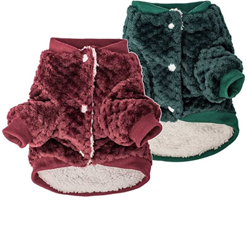 Warm Fur Soft Pet Clothes for Puppy Dog Shirt Vest Coat-Paw Print Pad