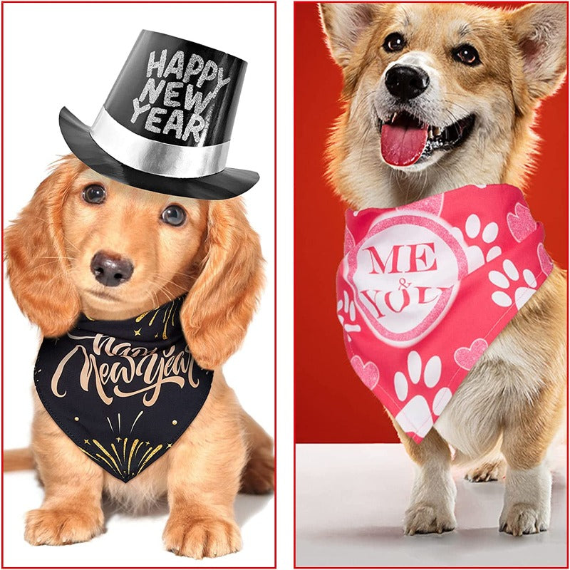 9 Pieces Holidays Dog Bandanas Patriotic 4th Of July Dog Bandanas Summer Pets Bibs Dog-Paw Print Pad