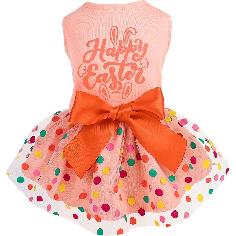 Birthday Girl Dog Tulle Dress, Dog Clothes for Small Dogs Girl, Cat Apparel, Pink, Small-Paw Print Pad