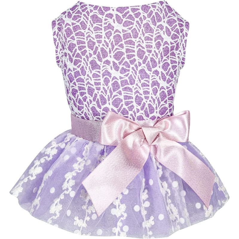 Summer Puppy Clothes For Small Dogs Girl Sequins Skirt-Paw Print Pad