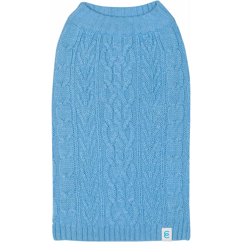 Pet Classic Dog Sweater Wool Blend Cable Knit Pullover Crewneck-Paw Print Pad