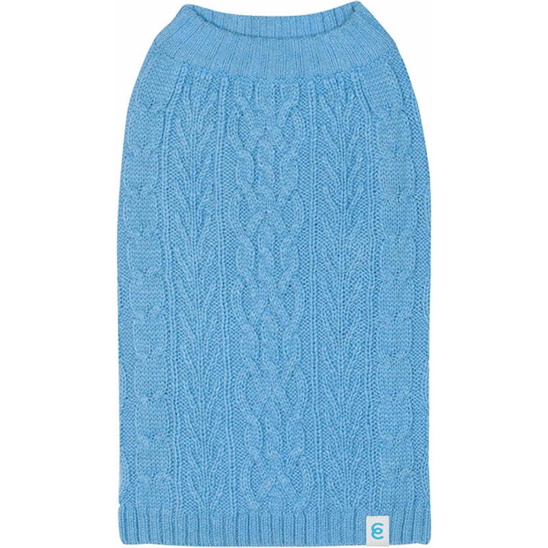 Pet Classic Dog Sweater Wool Blend Cable Knit Pullover Crewneck-Paw Print Pad