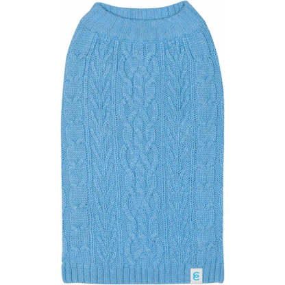 Pet Classic Dog Sweater Wool Blend Cable Knit Pullover Crewneck-Paw Print Pad
