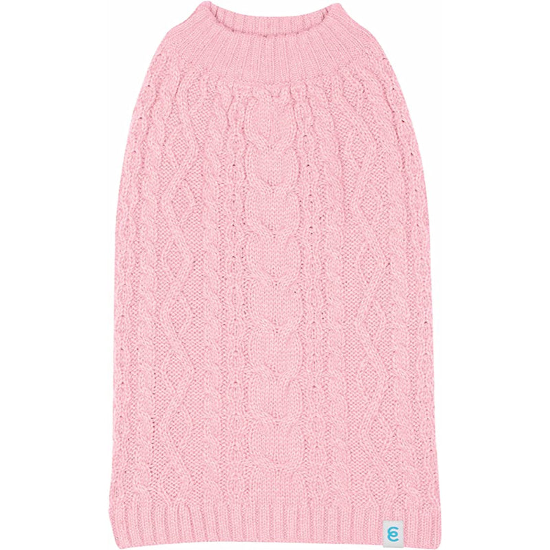 Pet Classic Dog Sweater Wool Blend Cable Knit Pullover Crewneck-Paw Print Pad