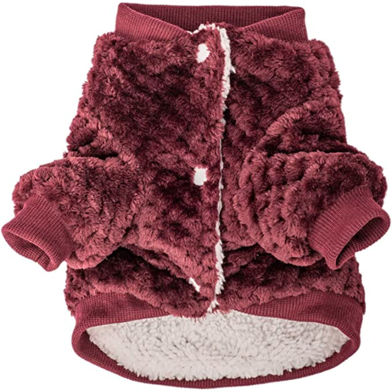 Warm Fur Soft Pet Clothes for Puppy Dog Shirt Vest Coat-Paw Print Pad