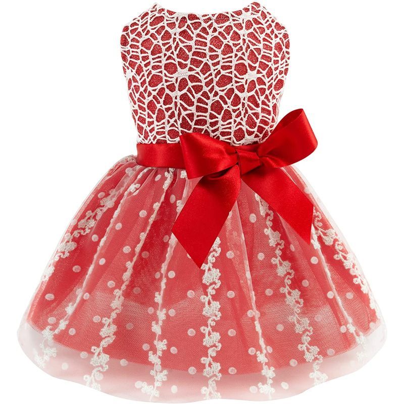 Summer Puppy Clothes For Small Dogs Girl Sequins Skirt-Paw Print Pad