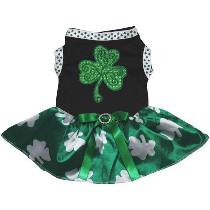Sequins Clover Puppy Dog Dress-Paw Print Pad