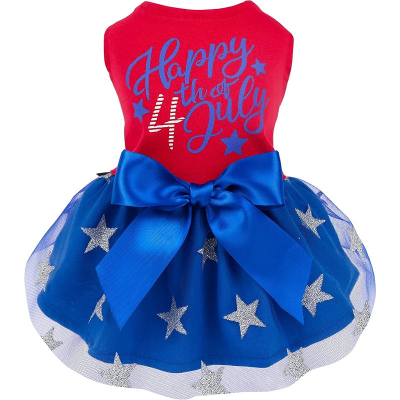 Birthday Girl Dog Tulle Dress, Dog Clothes for Small Dogs Girl, Cat Apparel, Pink, Small-Paw Print Pad