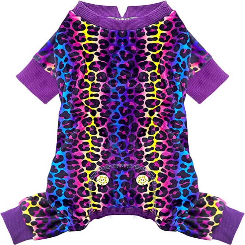 Dog Pajama Soft Material Stretchable Diamond Dogs Pajamas Onesie Pet Pjs Dogs Apparel for Small Dogs-Paw Print Pad