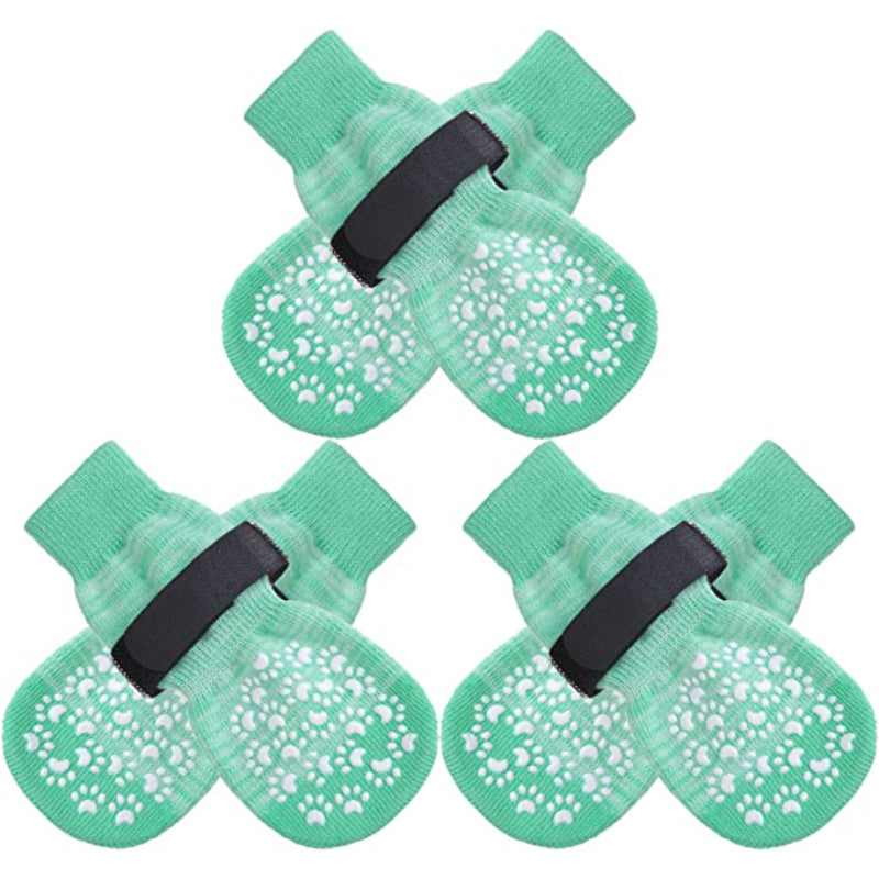 Double Side Anti-Slip Dog Socks With Adjustable Straps-Paw Print Pad