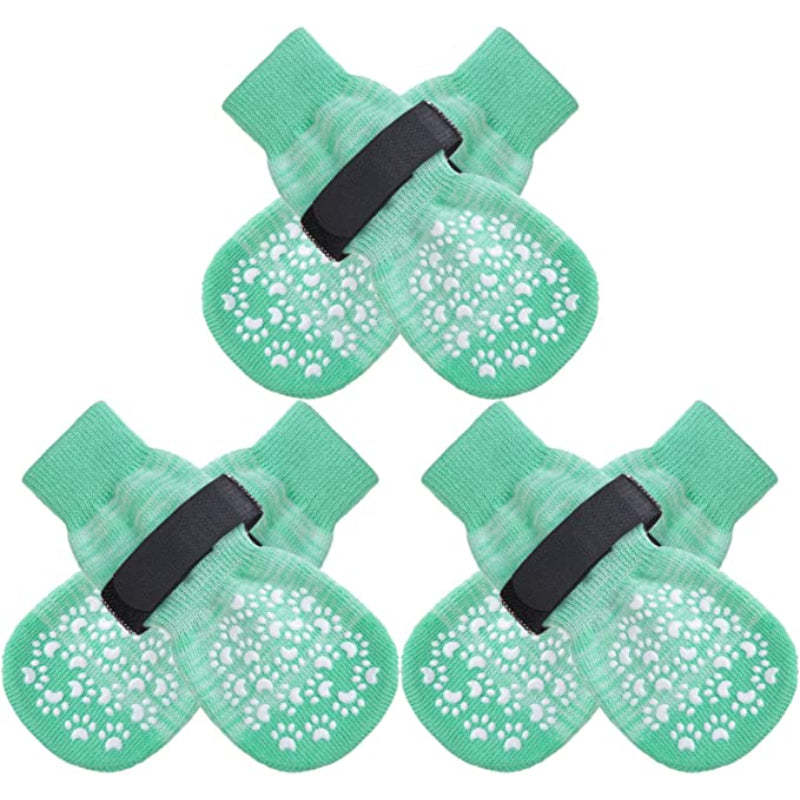 Double Side Anti-Slip Dog Socks With Adjustable Straps-Paw Print Pad