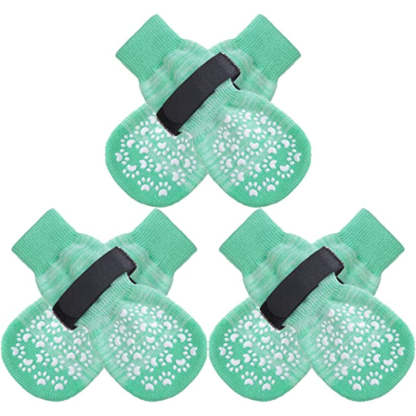 Double Side Anti-Slip Dog Sock With Adjustable Straps-Paw Print Pad
