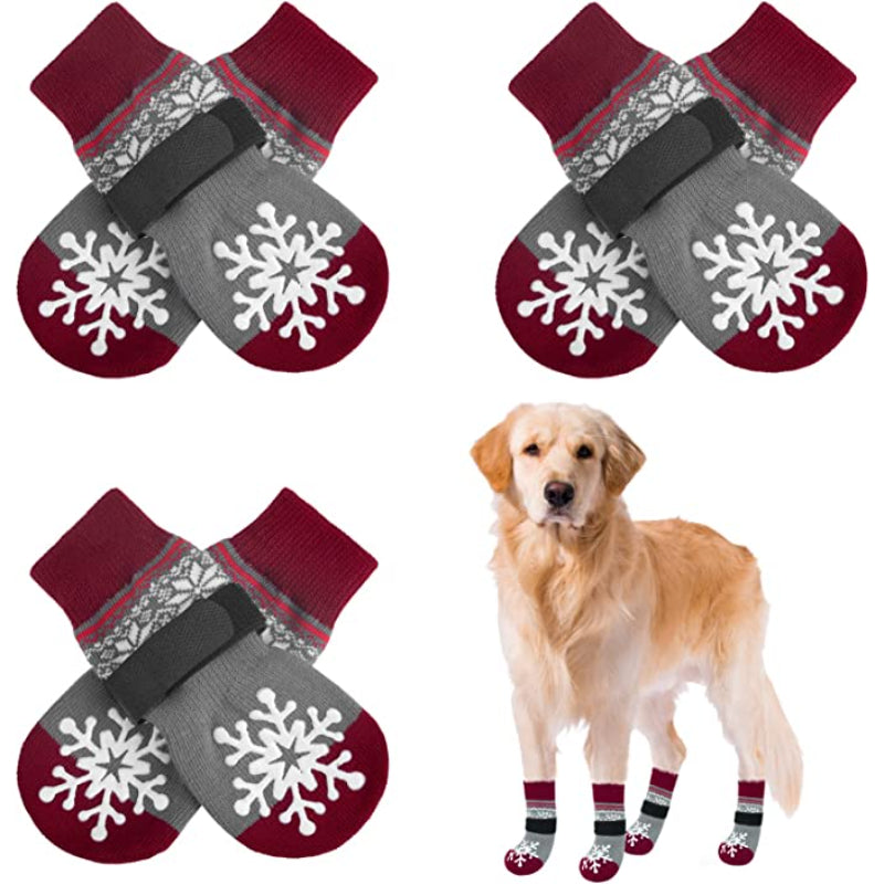 Anti Slip Paw Protectors Socks With Elastic Adjustable-Paw Print Pad