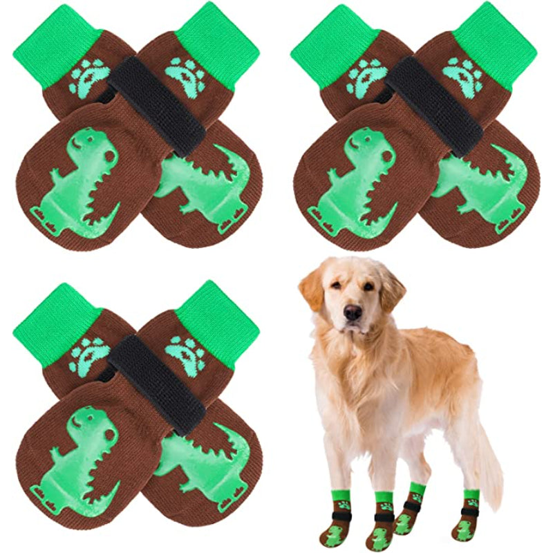 Anti Slip Paw Protectors Socks With Elastic Adjustable-Paw Print Pad