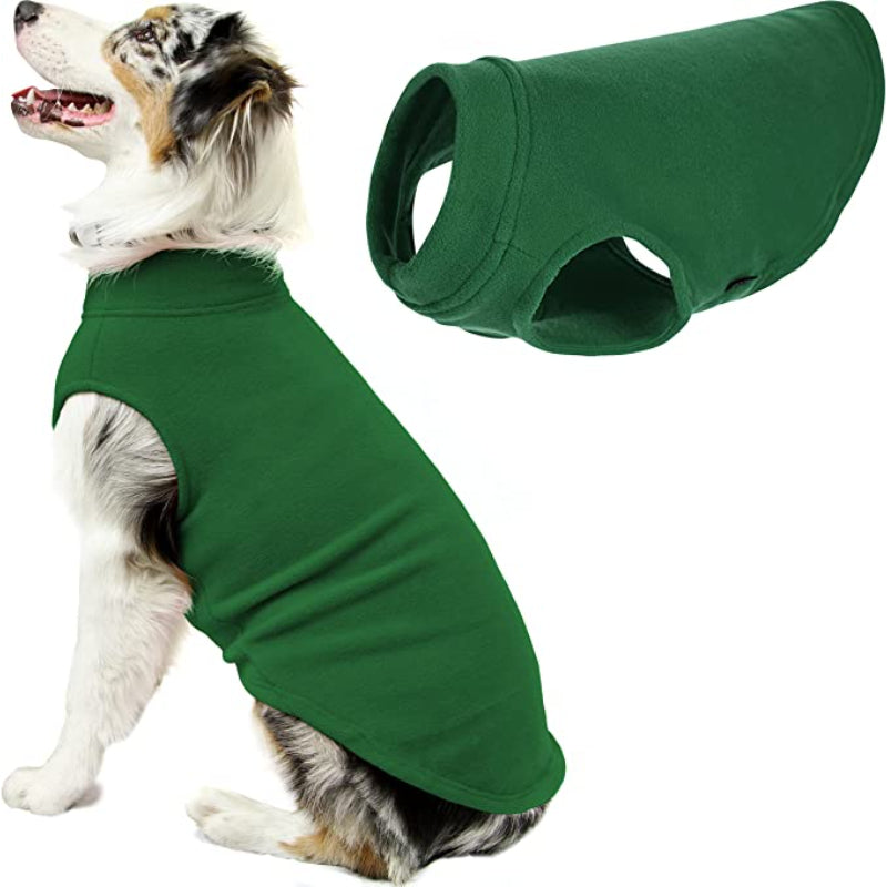Stretch Fleece Vest Dog Sweater Warm Pullover Fleece Dog Jacket Winter Dog Clothes-Paw Print Pad