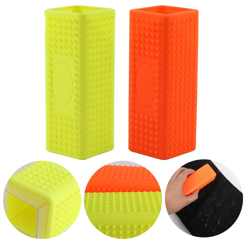 2 Pcs Pet Hair Remover & Carpet Striping Block, Pet Hair Shedding Comb, Rubber Brush Roller for Sofas and Hollow Cleaner