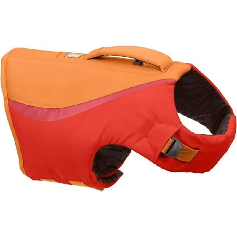 Float Coat Dog Life Jacket, Swimming Safety Vest With Handle, Wave Orange, Small-Paw Print Pad