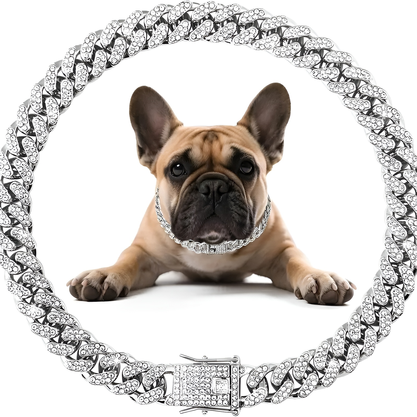 Dog Chain Diamond Collar Walking Metal Chain Necklace