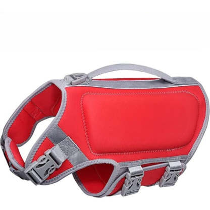 Dog Life Jacket, Skin-Friendly Neoprene Puppy Dog Life Jacket With Superior Buoyancy And Rescue Handle, Pink, Extra Small-Paw Print Pad