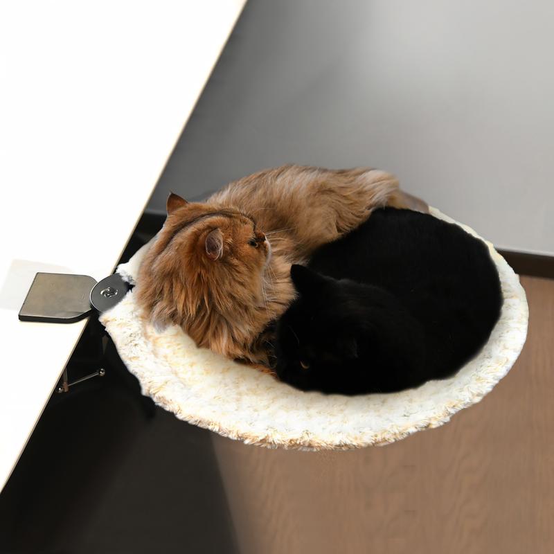 Detachable Washable Plush Cat Bed For Desk And Windowsill