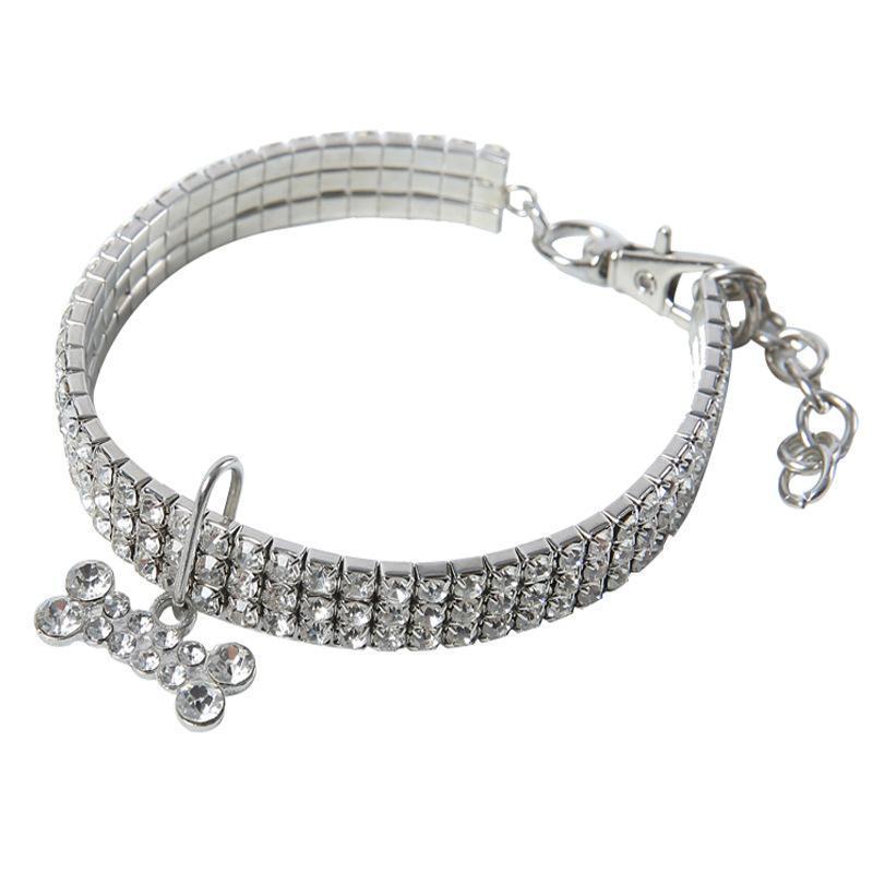 Adjustable Rhinestone Crystal Collar Chain For Dogs And Cats