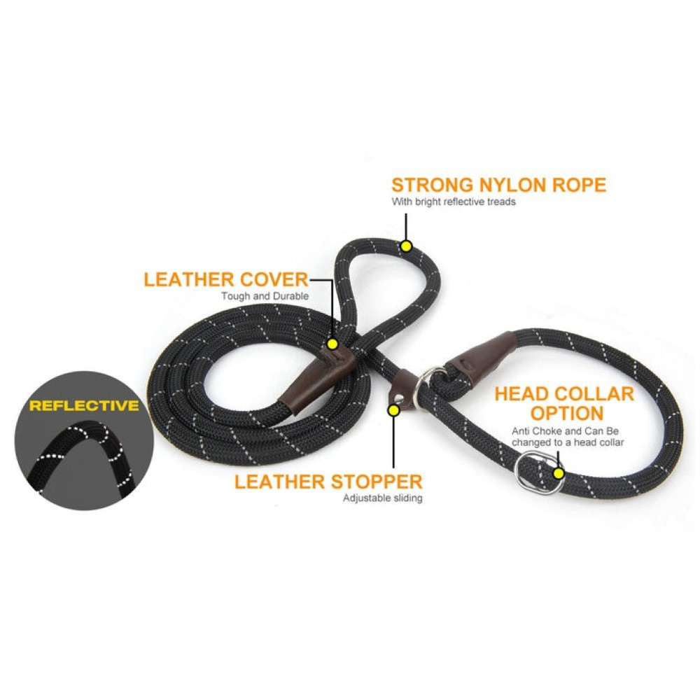 Sturdy Slip Training Leash-Paw Print Pad
