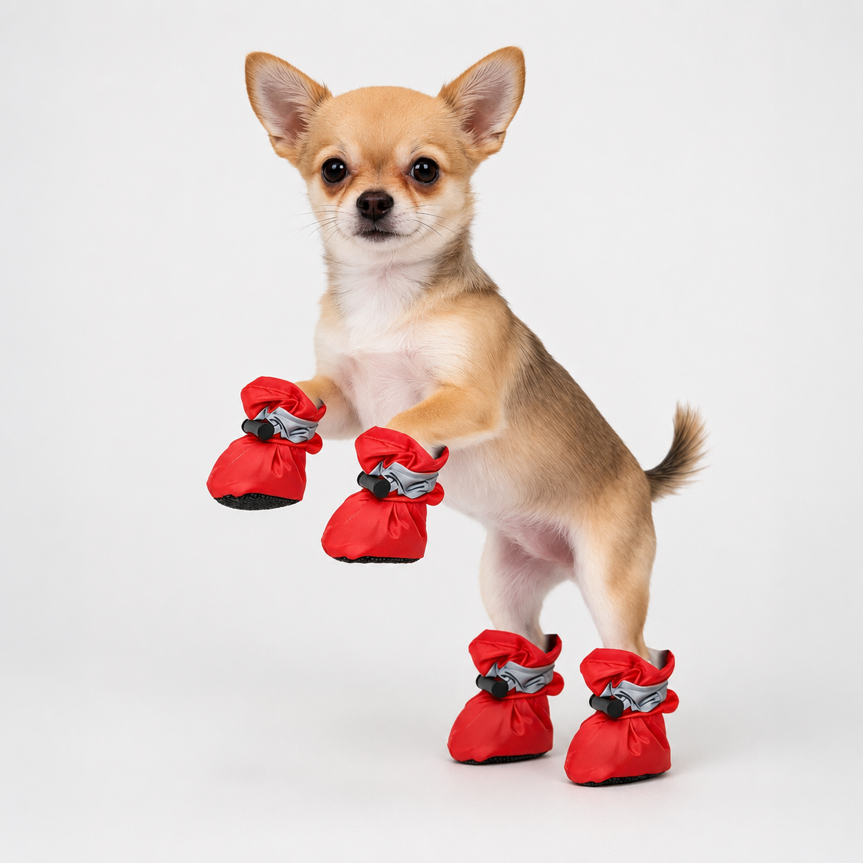 Pair Of 4 Adjustable Straps Soft Sole Outdoor Shoes Covers For Dogs
