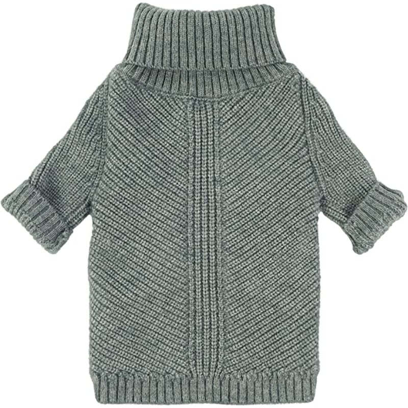 Thermal Knitted Dog Sweater Doggy Winter Coat Pet Clothes Doggie Turtleneck Jacket Puppy Outfits-Paw Print Pad