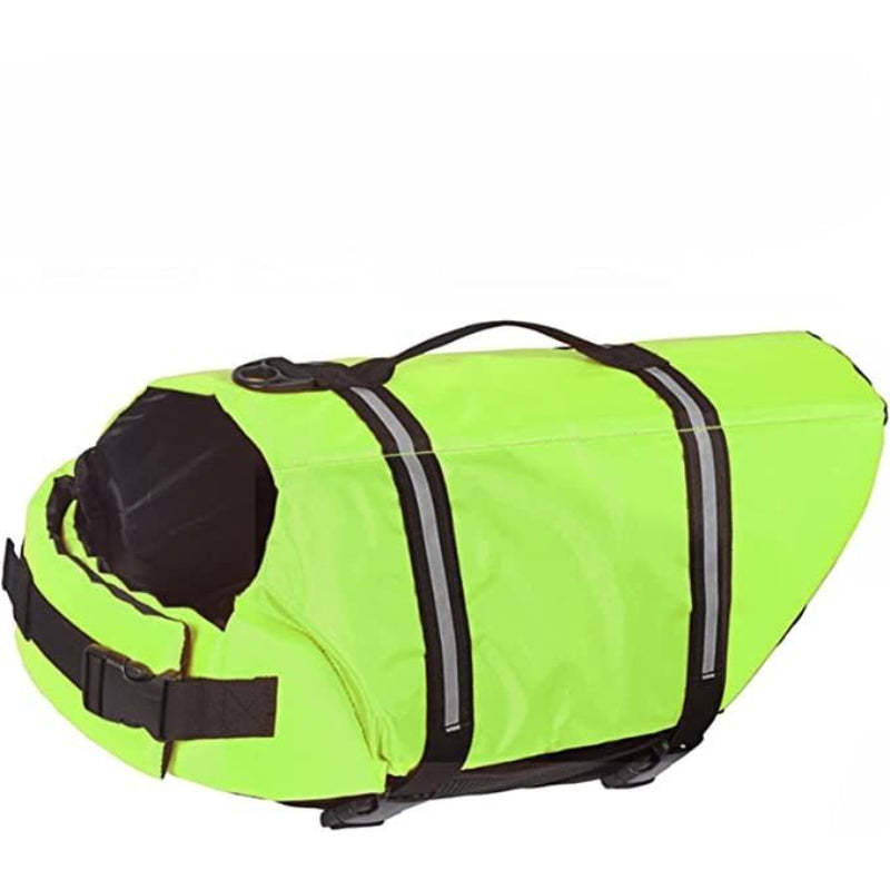 Dog Life Jacket With Adjustable Lifesaver And High Buoyancy Swimsuit-Paw Print Pad