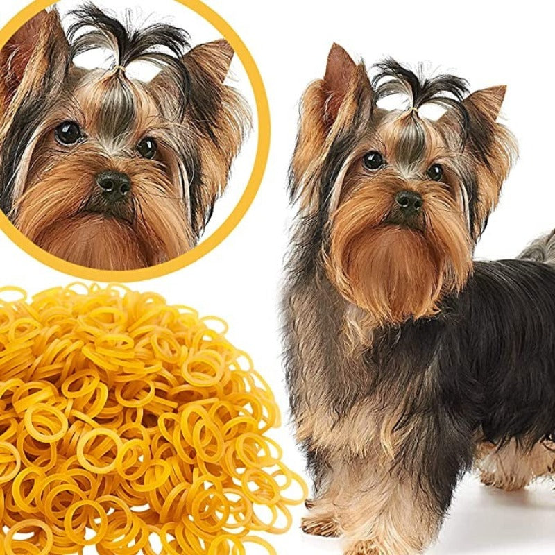 Bulk Dog Rubber Bands For Hair Grooming DIY Hair Bows Top Knots For Puppies Cats Farm Animals Small Medium Large Dogs-Paw Print Pad