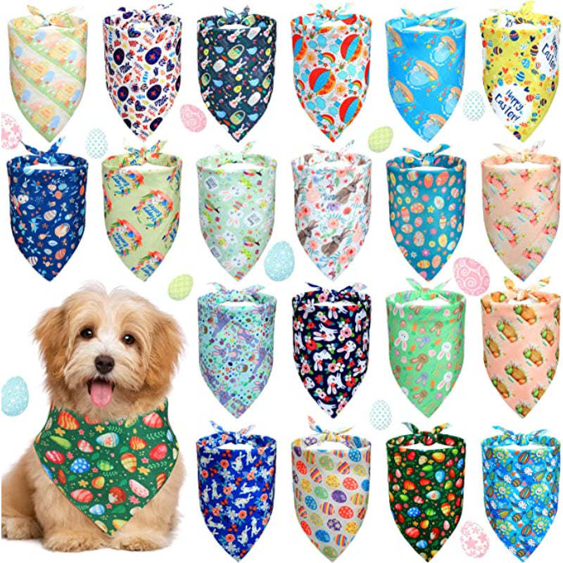 Dog Bandana Scarf Accessory For Easter Spring Summer-Paw Print Pad