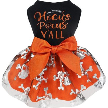 Birthday Girl Dog Tulle Dress, Dog Clothes for Small Dogs Girl, Cat Apparel, Pink, Small-Paw Print Pad