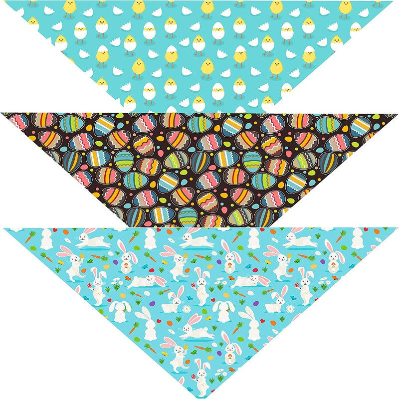 St. Patrick's Day Dog Bandanas 3-Pack Lucky Shamrock Clover Bandanna-Paw Print Pad