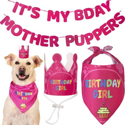 Dog Birthday Party Supplies With Dog Birthday Bandana Set-Paw Print Pad