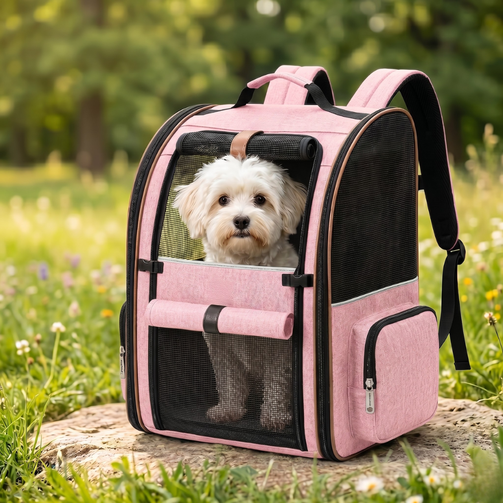 Expandable Pet Carrier Backpack With Sun Shade For Cats And Dogs