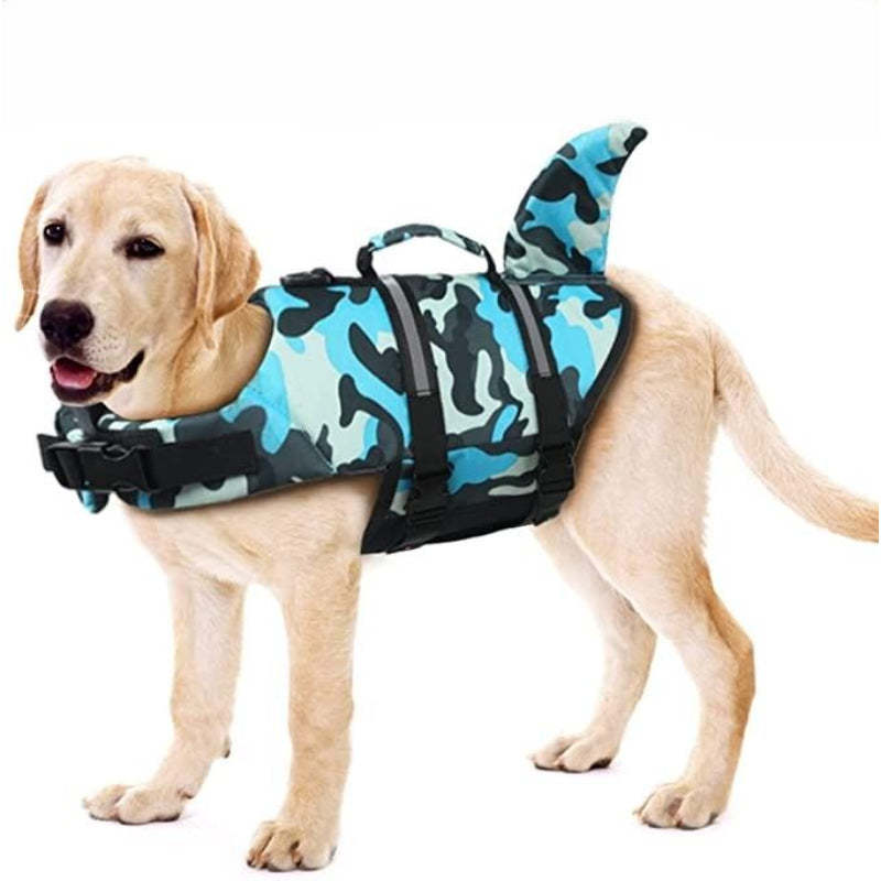 Dog Life Preserver For Swimming With High Buoyancy And Lift Handle-Paw Print Pad