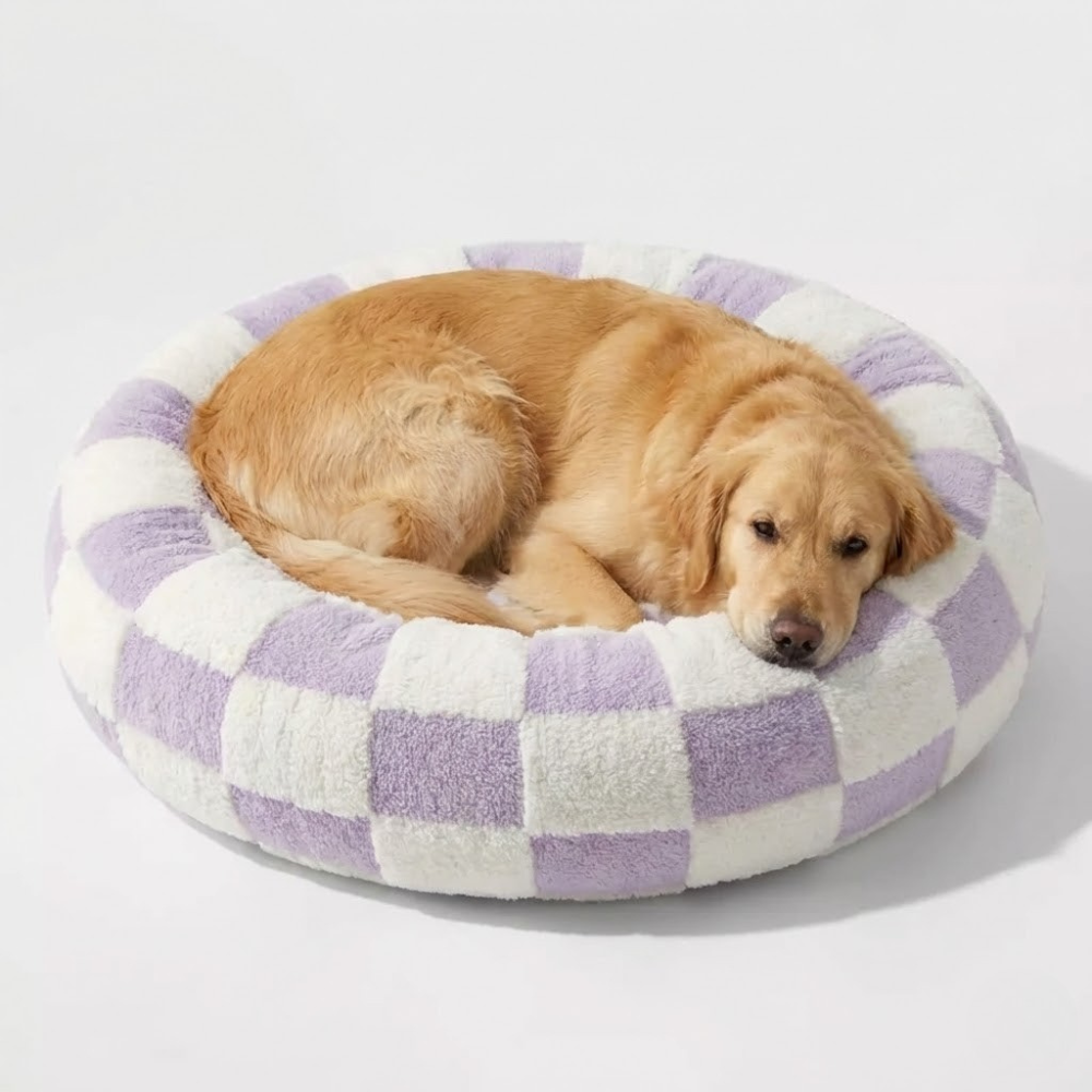 Round Pet Bed With Non Slip Bottom And Washable Cover