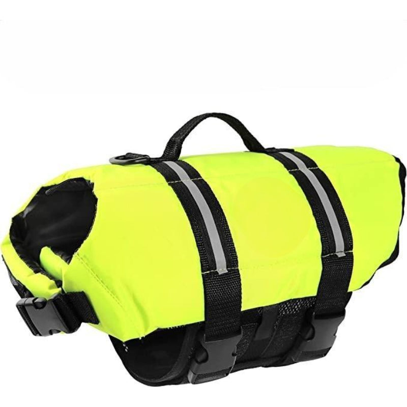 Dog Life Jacket, Neoprene Dog Life Vest For Swimming And Boating - Red-Paw Print Pad