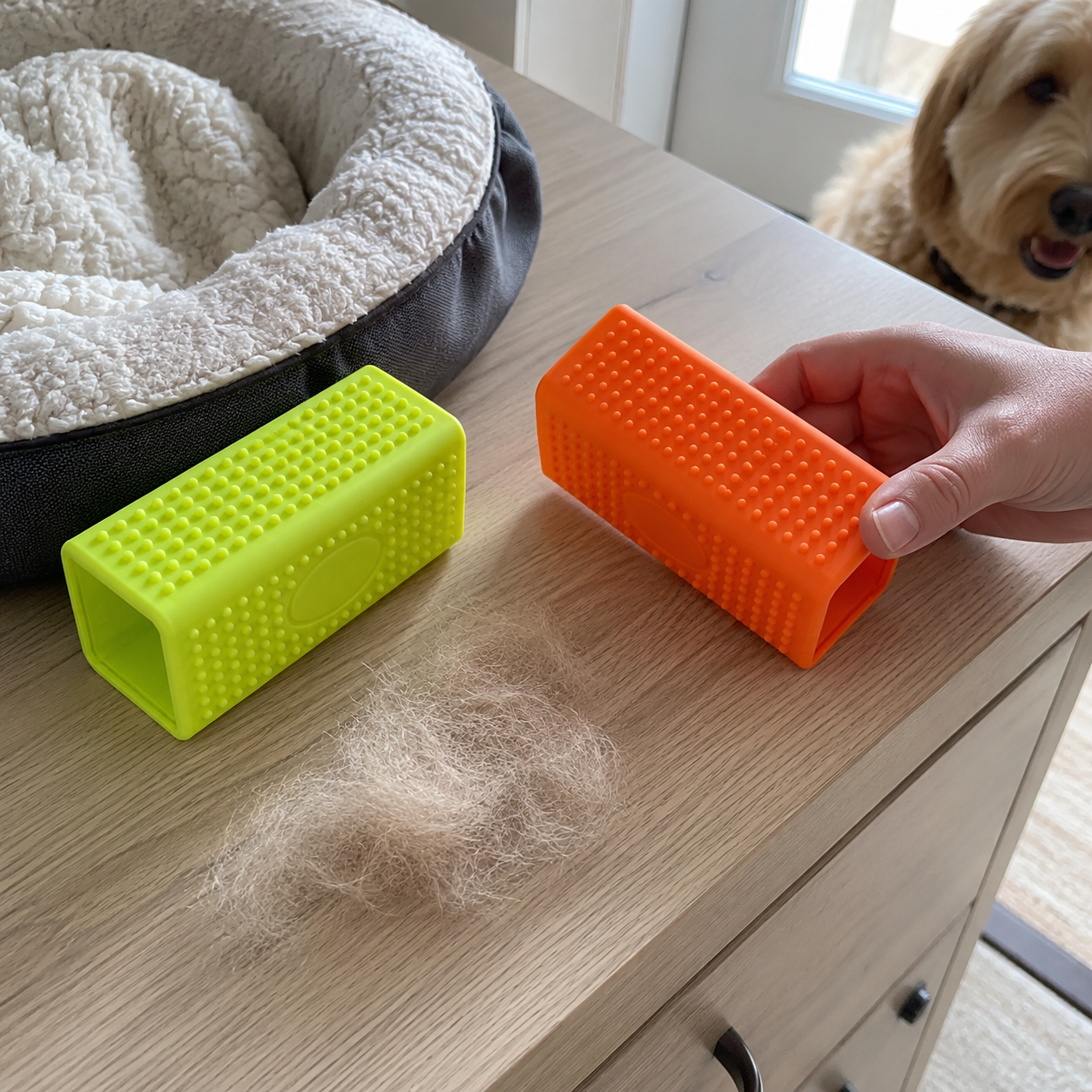 Pack of 2 Reusable Pet Fur Remover and Carpet Cleaning Block Set