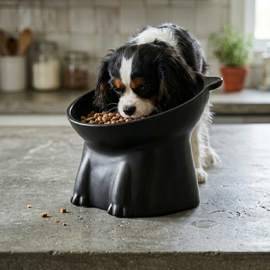Elevated Tilt Design Pet Feeding Bowl with 15 Degree Stand For Cats And Dogs