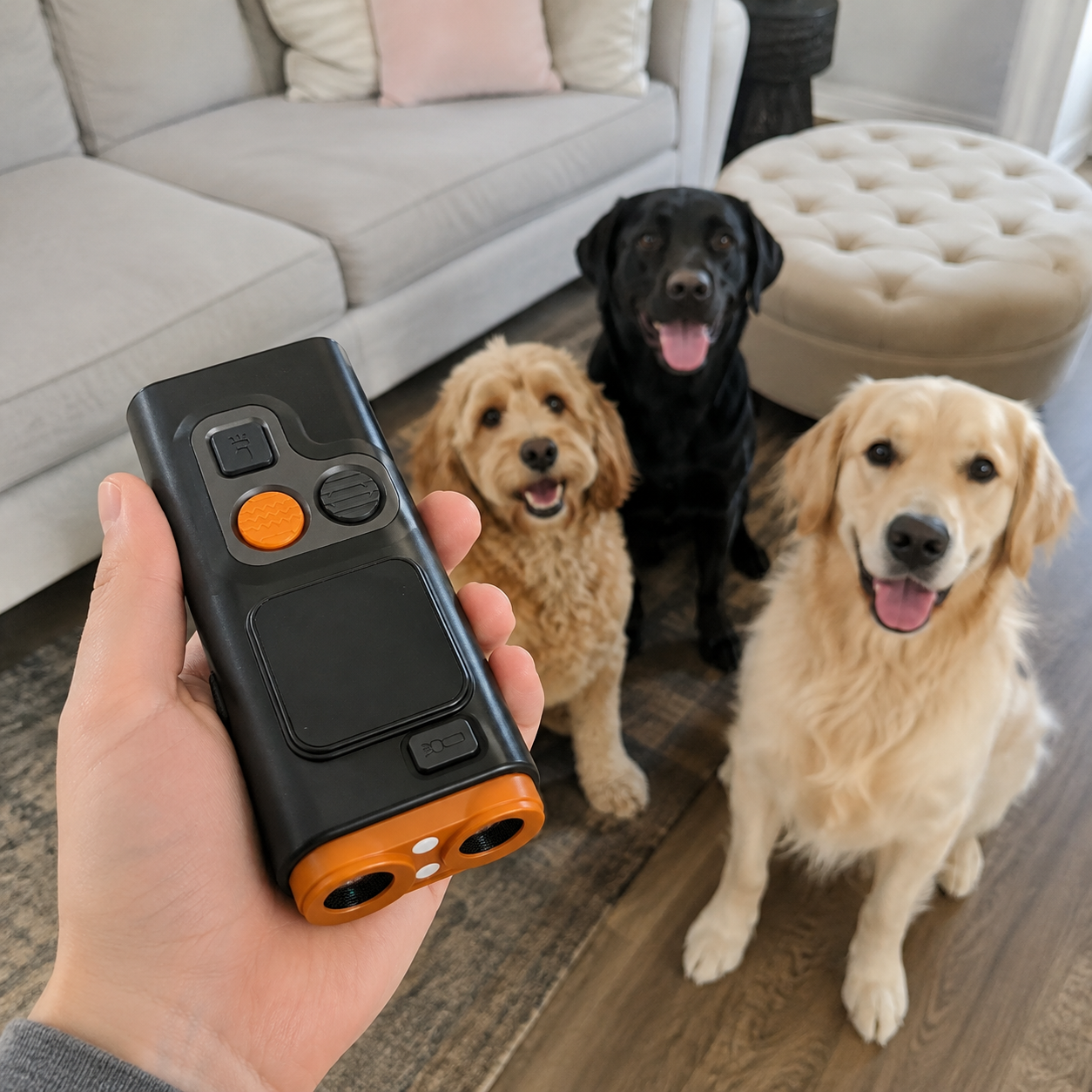 USB Rechargeable Dog Training Tool With LED Flashlight And HD Display
