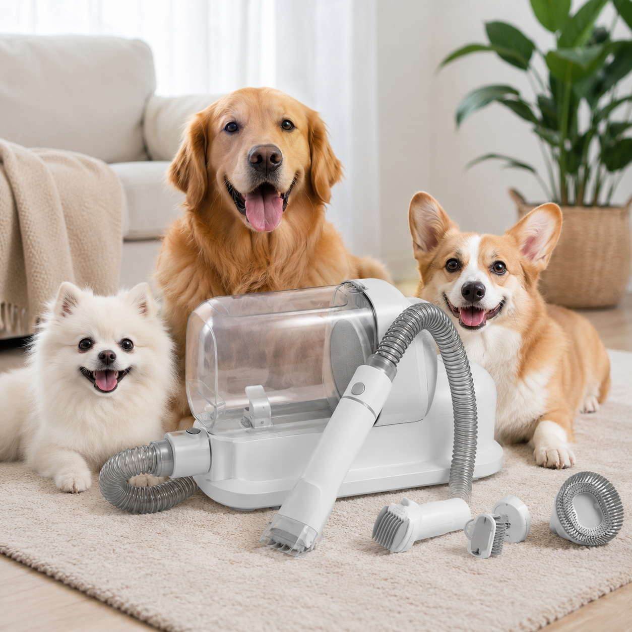 Multi Suction 2.3L Shedding Pet Grooming Kit