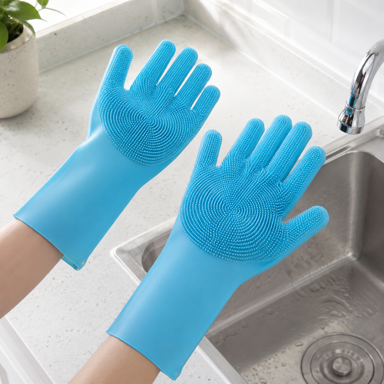 Silicone Pet Grooming Gloves for Bathing Cleaning Use
