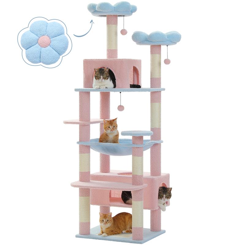 72 Inch Flower Cactus Cat Tree Tower