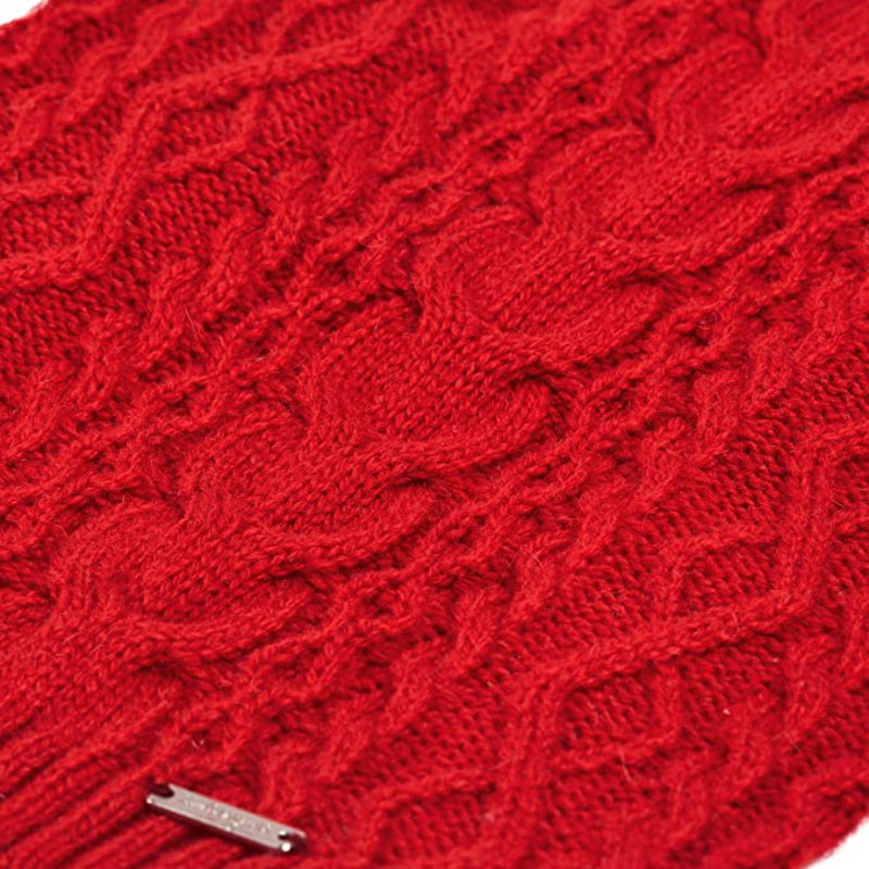 Pet Classic Dog Sweater Wool Blend Cable Knit Pullover Crewneck-Paw Print Pad